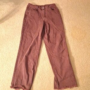 Amazon Essentials dark brown distressed cuff jeans